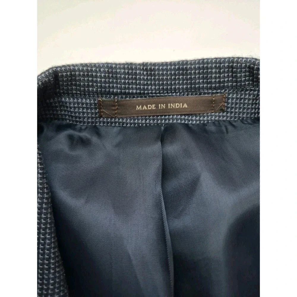 Tasso Elba Mens Sport Coat 46R Navy Blue 2 Button Single Breasted Blazer